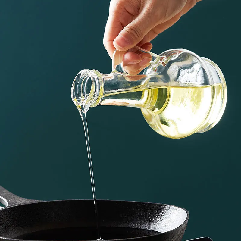 260ml Lead-free Glass Seasoning Bottle Oil Bottle Oil Vinegar Glass Table Decoration Household Kitchen Supplies
