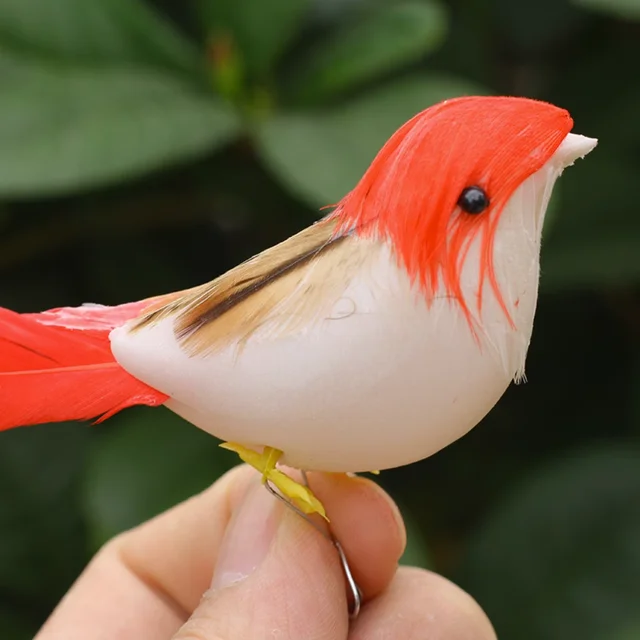 24Dics Színes Mini Mesterséges Hab Valódi Toll Madarak Szimulációs Barkács Kézműves Díszek Otthoni Kerti