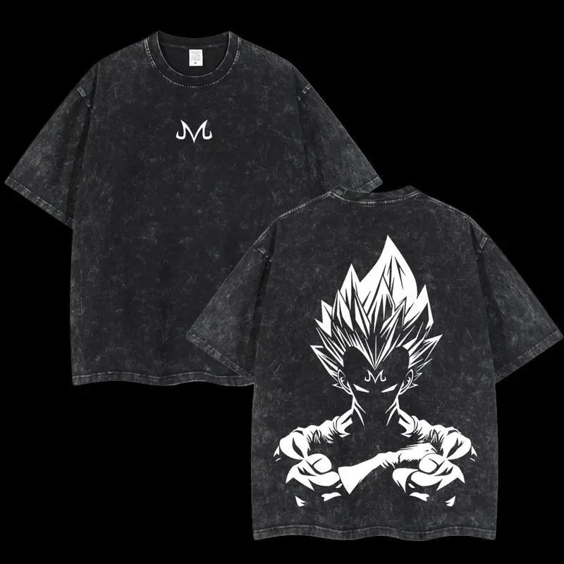 Anime Dragon Ball Cosplay Gewaschenes T-Shirt Baumwolle Kurzarm Lose Große Casual Sport Fitness T-Shirt Herren Harajuku Kleidung