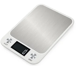 Premium Stainless Steel Waterproof Digital Kitchen Scale - 15kg/1g Precision - 15Kg (WHITE)