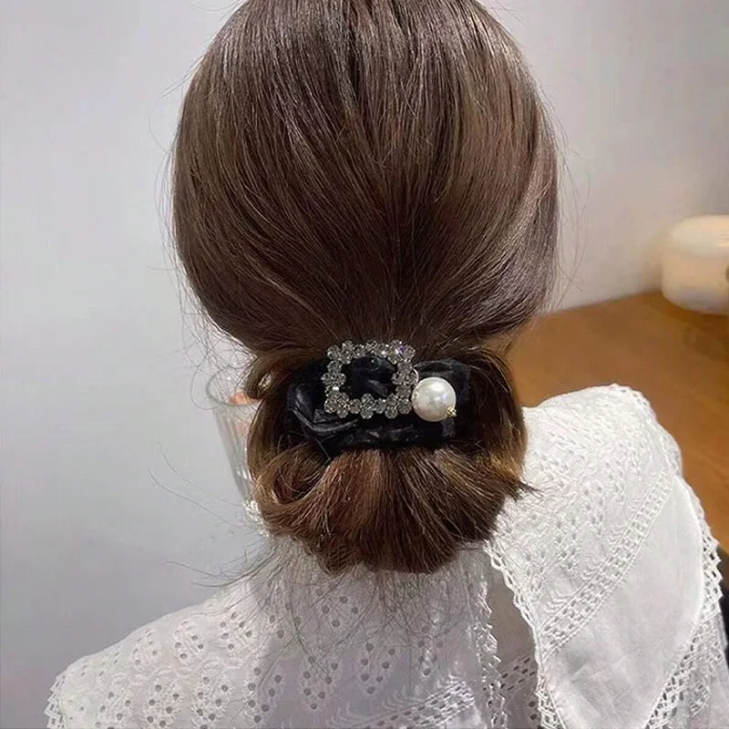 1pc Organza Perle Dickdarm Haarband Frauen Sommer i Französisch Advanced Fairy Style kleinen Duft Wind Krawatte Haar Kopfs eil
