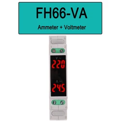 Din Rail Mount Voltage and Current LED Digital Display Meter - 1 Piece (Ammeter Voltmeter)