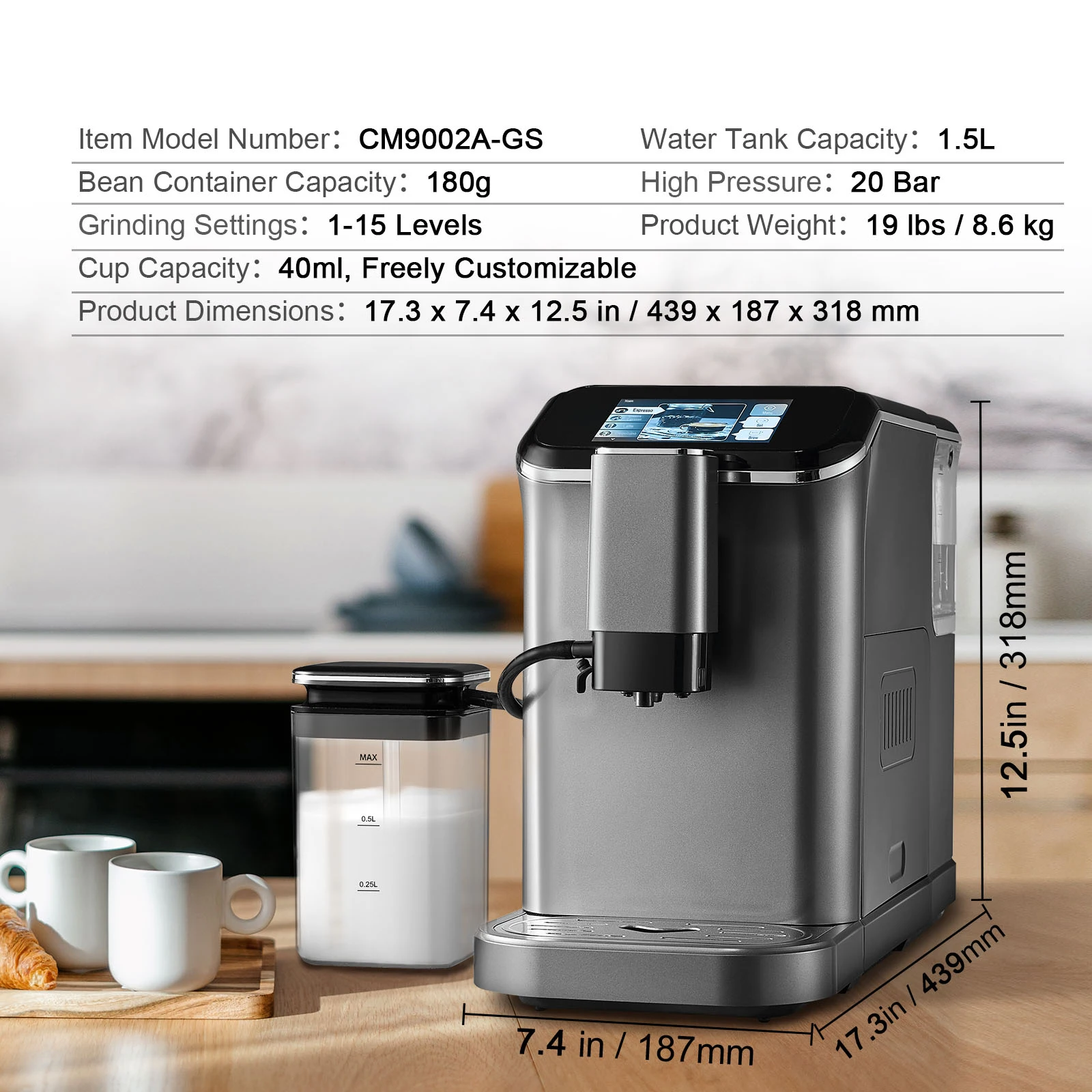 espresso machine angle