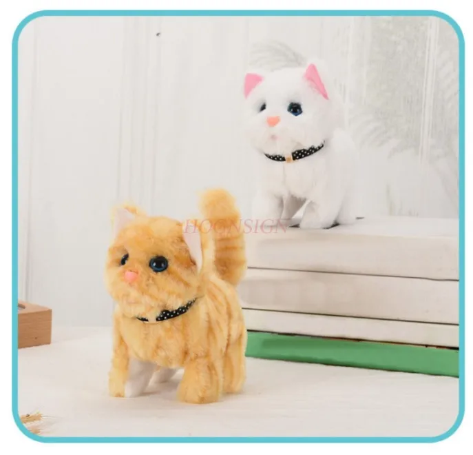 Children's toy simulation cat can walk and call electronic pet electric plush kitten 3