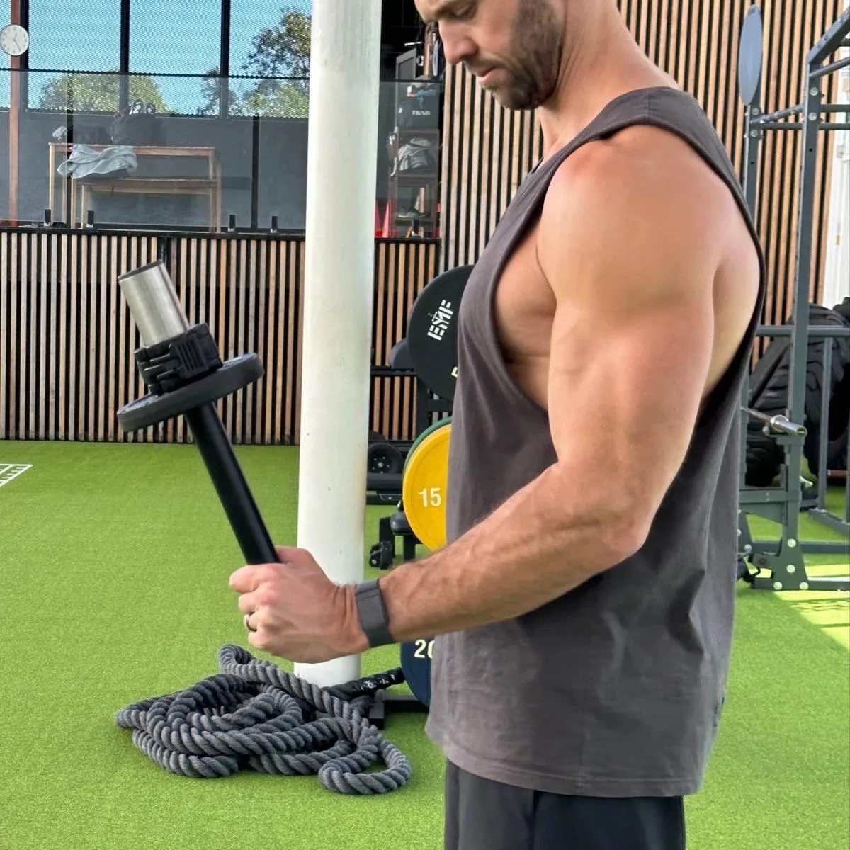 Forearm Exerciser Wrist Exerciser Wrist Strength Trainer Fitness Clubbell Weighted Dumbbell Stick Badminton Swing Training Forearm Arm Wrestling Training