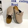 Classic Fashion Women's Suede Mules Slippers Men Clogs Cork Insole Sandals with Arch Support Outdoor Beach Slides Home Shoes 2