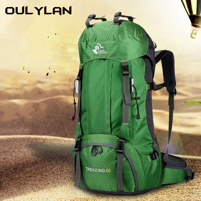 

Oulylan 60L Mountaineering Bag Hiking Durable Backpack with Rain Shield Camping Backpack