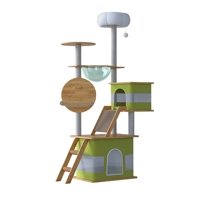 

New Fabric Nest Cat Scraper Tree Cactus Tower Cat Tree With Ball Waterproof Cat Tree House Modern
