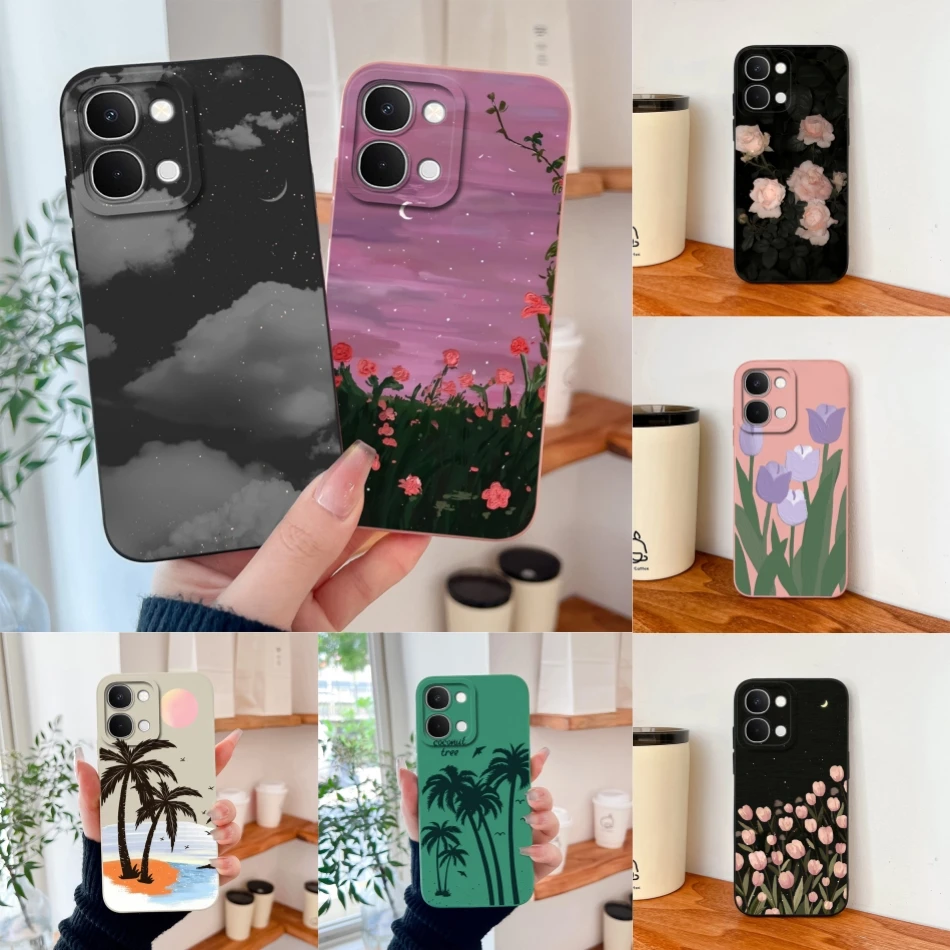 Coconut Tree Soft Smooth Liquid Silicone Phone Case - Full Protection Back Cover
