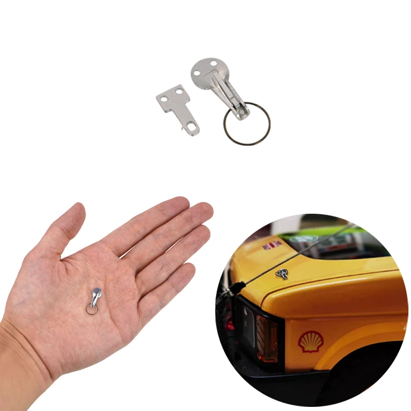 1 Pz Mini Hood Lock Mood Pieces Per 1/10 Rc Crawler Car Traxxas Trx4 Defender Trx6 Axial Scx10 Ii 90046 Rc4Wd D90 Parti Fai Da Te