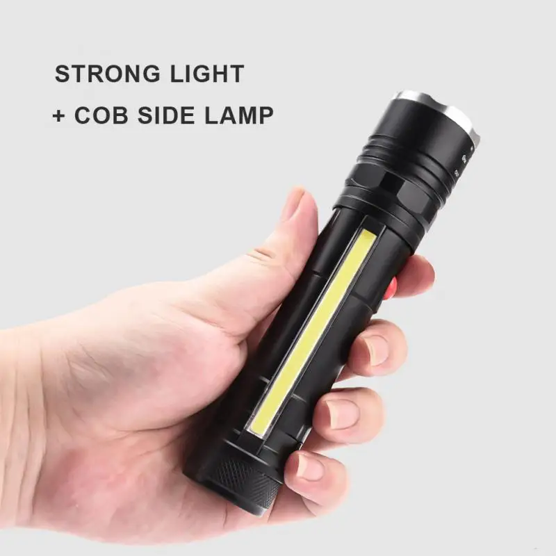 

Powerful LED Flashlight COB Work Light with Magnet USB Tactical 4 Modes Waterproof Fishing Lantern 18650 Zoom Lamp