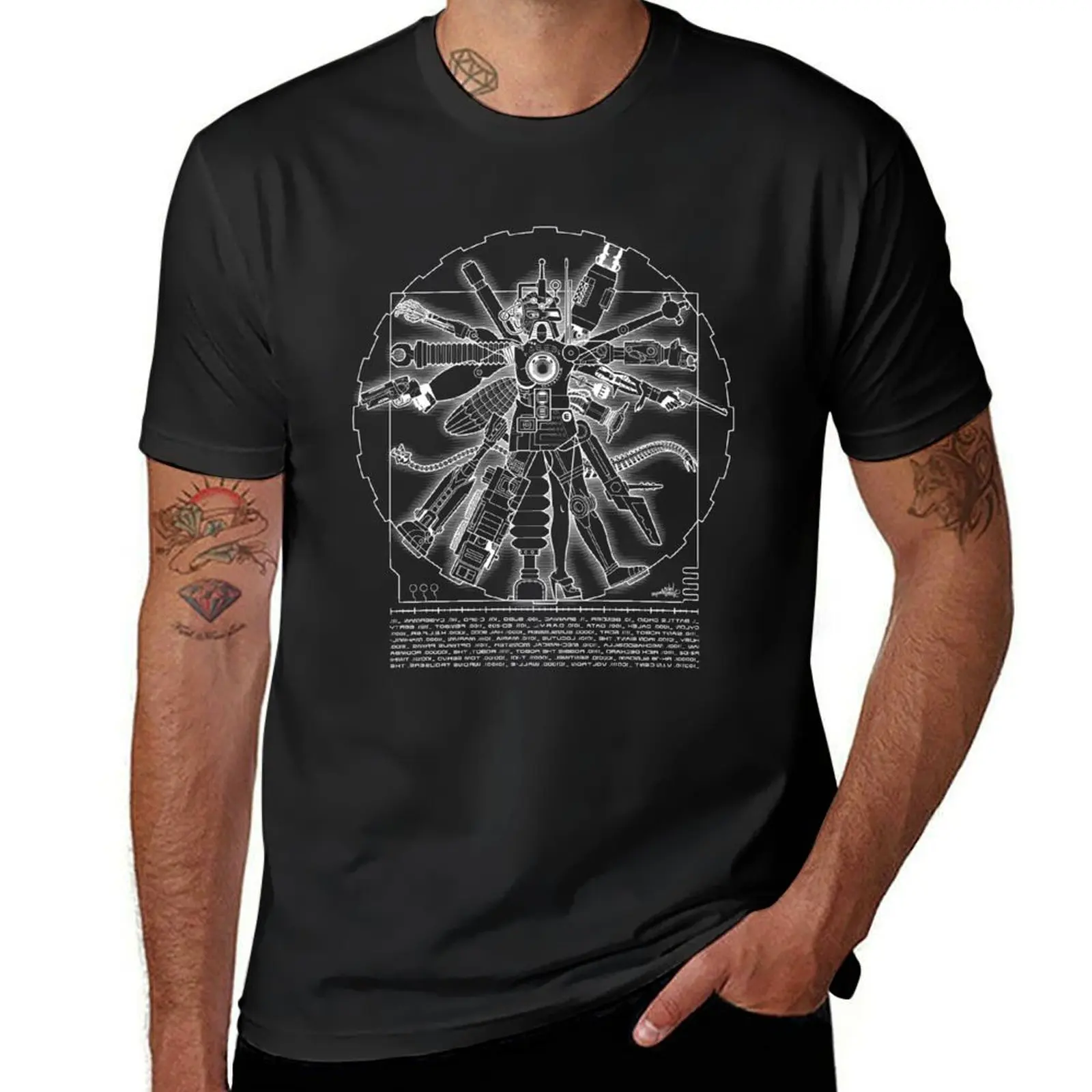 

Vitruvian Machine (White) T-Shirt sweat hippie clothes vintage clothes summer clothes mens big and tall t shirts