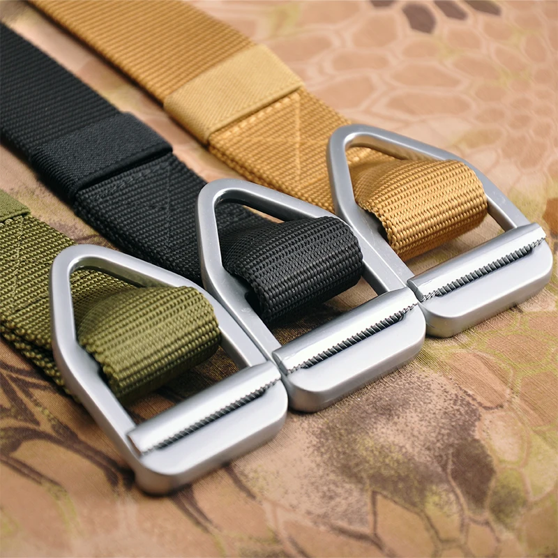HAN WILD Tactical Belt Multifunctional Vertical Rescue Belt Nylon Unisex Outdoor Climbing Alloy Buckle Outdoor Sports Accessory