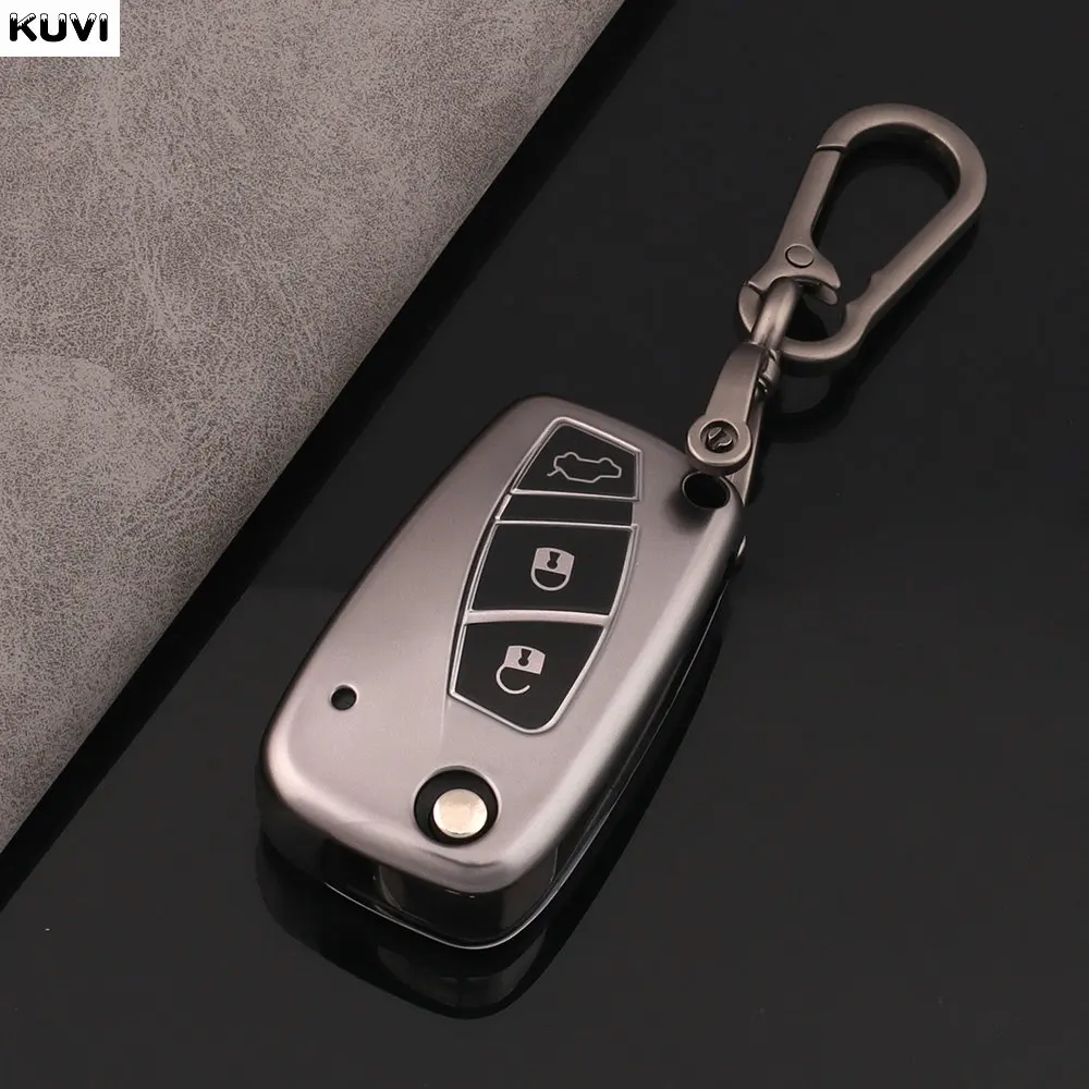 Premium TPU Car Flip Key Case Cover - 3-Button Protection Accessory