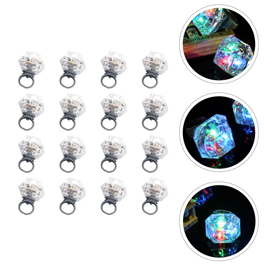 

16 Pcs Glowing Ring LED Flashing Finger Rings Party Favors Toys Supplies Gits Light