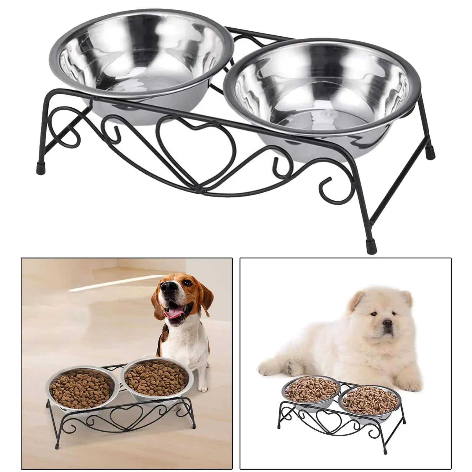 

Dog Bowls Stand Removable Neck Protection Tilted Cat Dog Bowl Dish for Pet