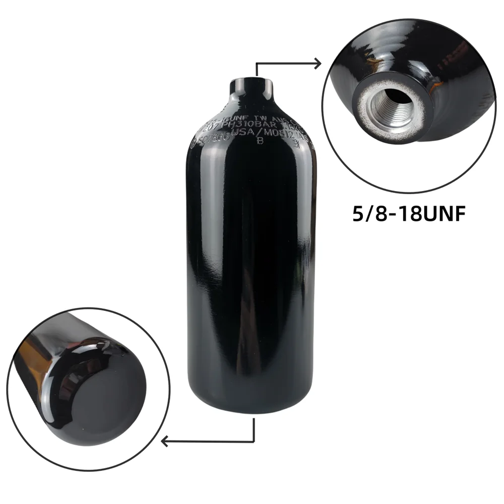 Réservoir HPA Paintball 0,5 L – Alliage Pneumatique 4500 Psi – Valve 5/8-18UNF – Neuf