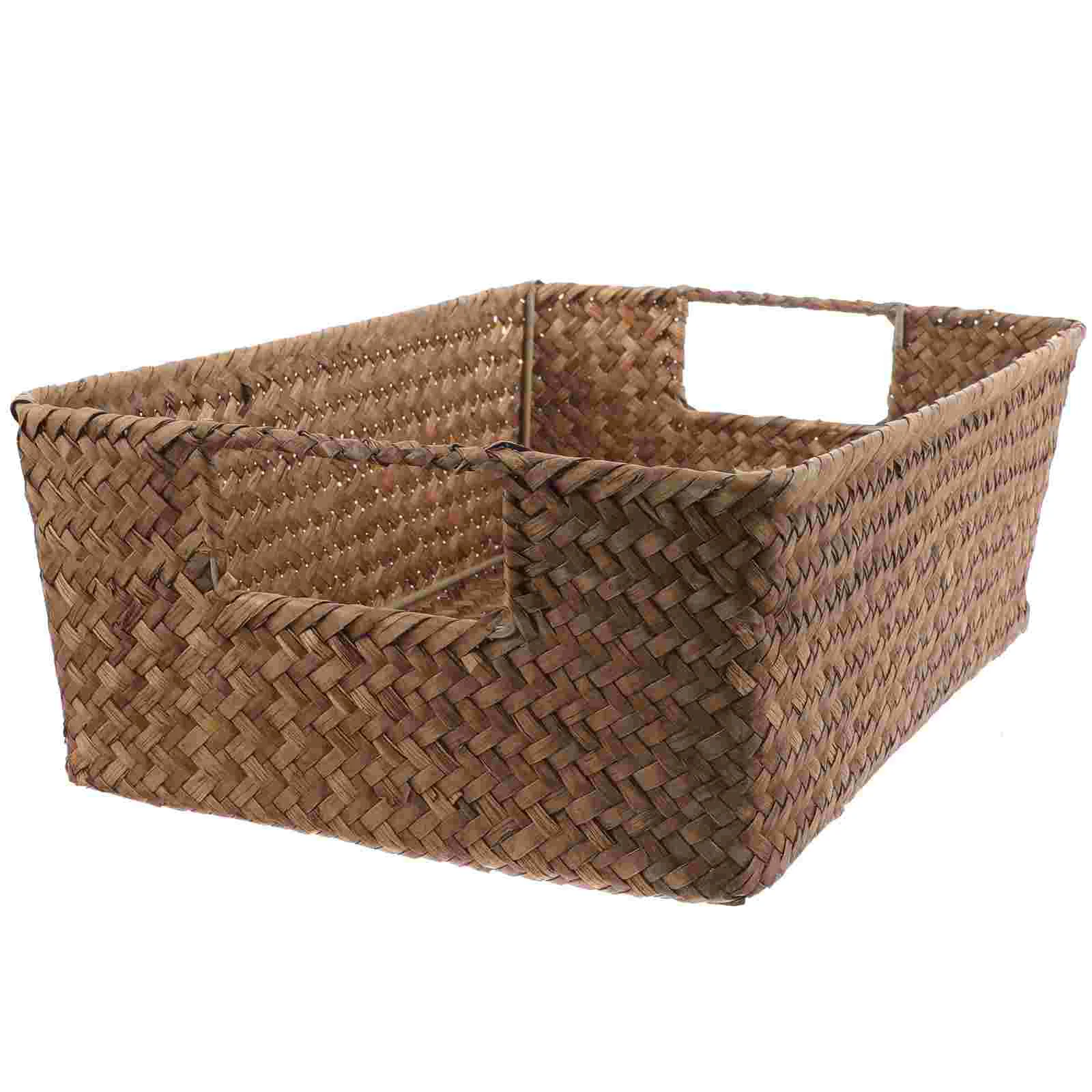 

Storage Basket Bins Weaved Baskets Woven Decorations Shelves Handwoven Organizing Straw Large