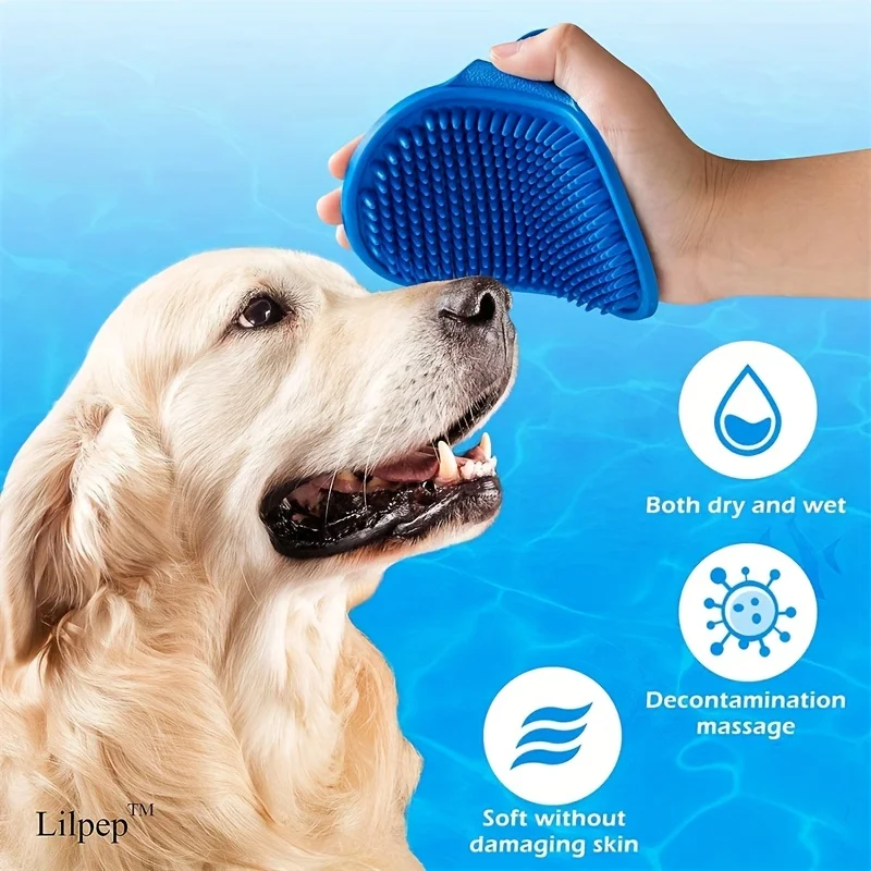 Pet Brush Cat Dog bath brush Dog Cat silicone massage Brush massage bath hand free cover Pet Grooming Glove