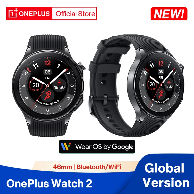 New OnePlus Watch 2 Global Version Smart Watch 2GB RAM 32GB ROM 1.43'' AMOLED Display Google Wear OS 4 Dual Frequency GPS NFC