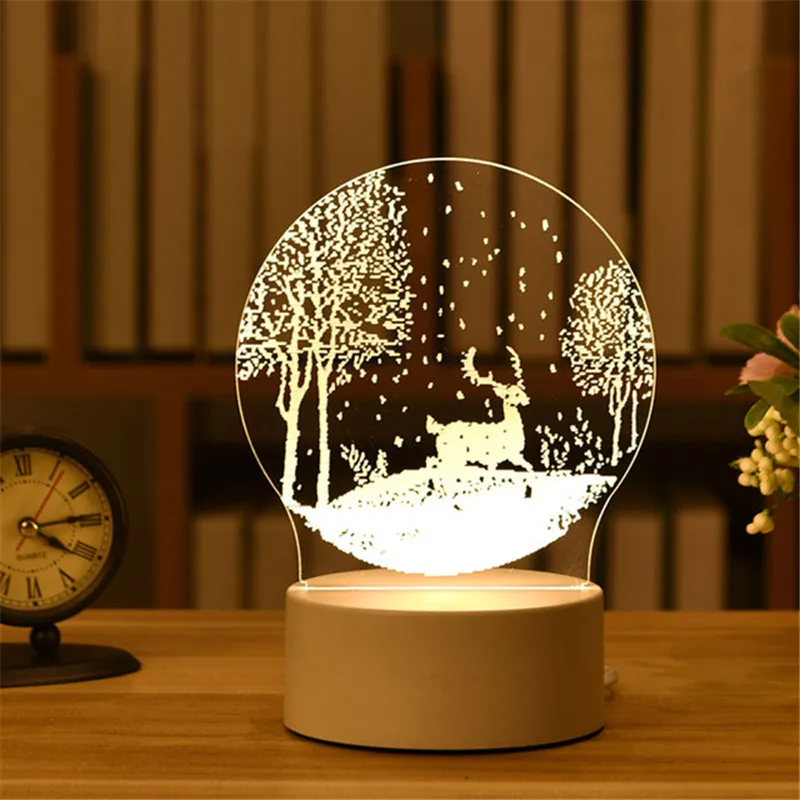 3D Lamp Acrylic USB LED Night Lights Neon Sign Lamp Xmas Christmas Decorations for Home Bedroom Birthday Decor Wedding Gifts potato night light