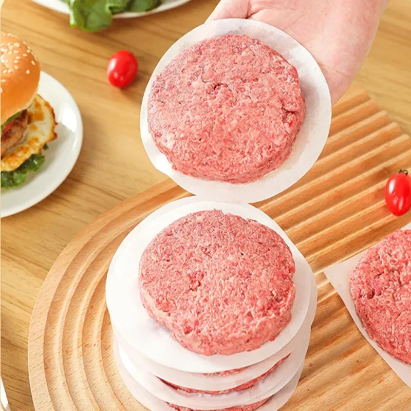 Round Hamburger Pressure Meat Paper, Oil Blotting Oven Grill Sheet, Patty Separation Kitchen Tools, 100Pcs