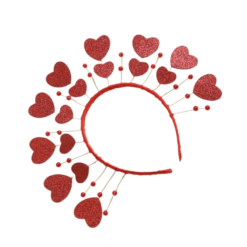

Valentine's Day Heart Head Bopper Headwear Glitter Headband Party Photo Props