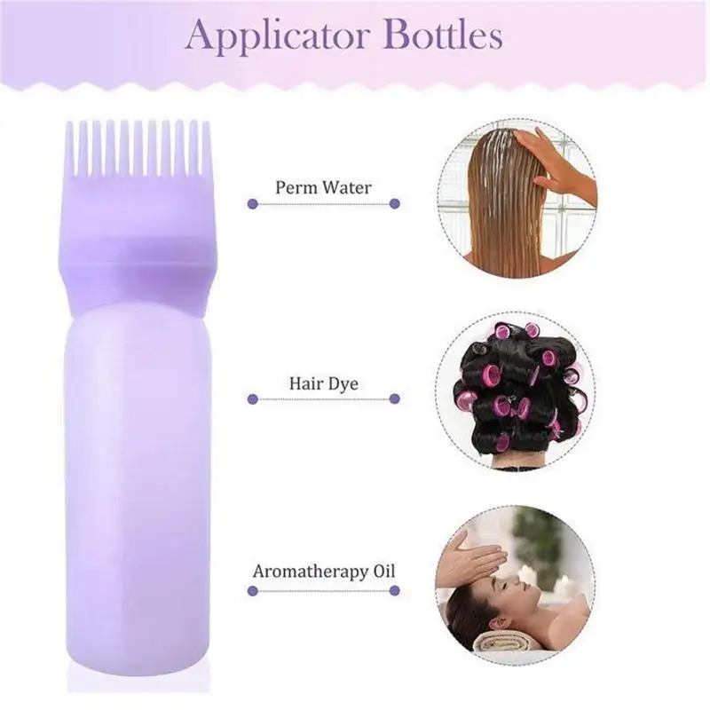 Barber Dyeing Bottle Shampoo Oil Applicator Brush Scalp Treament Applicator Bottle Salon Home DIY Hair Coloring Styling Tools