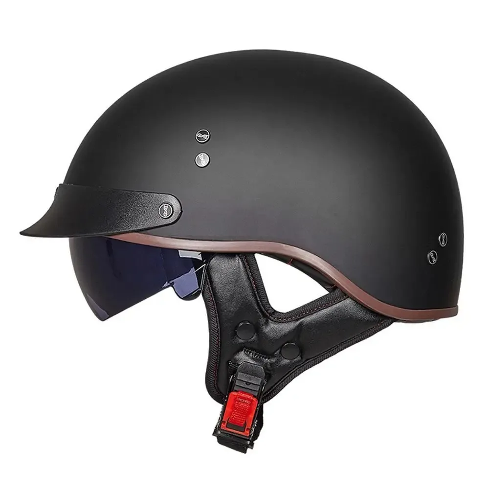 

Motorcycle Helmet Retro German Classic Moto Helmet Casco Moto Half Helmet DOT Certification Capacete De Moto With HD Visors