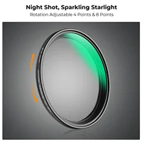 K&F Concept 82mm Star Filter for Lens 4-8 Points Variable Filter 82mm 77mm 52mm 58mm 72mm 67mm star focus filter camera 2
