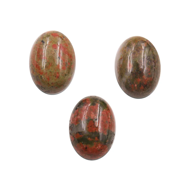 

5pcs Unakite Oval Shape Cabochon Cab 8x10-13x18mm Natural Stone Materials For Making Jewelry Ring Bracelet Necklace Earring DIY