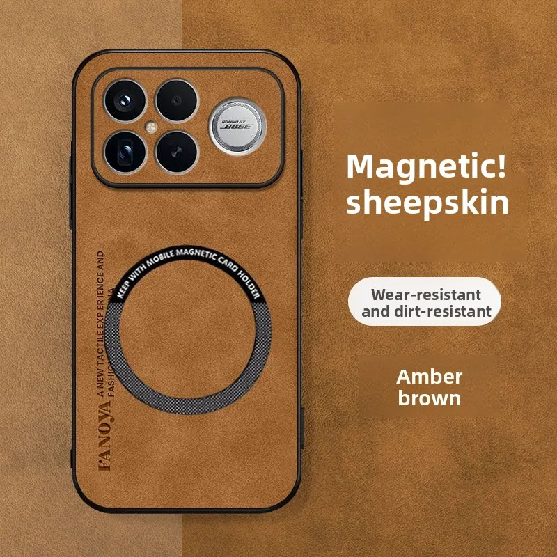 Luxury Magnetic Leather Phone Case - Shockproof Business Smooth-Touch Sheepskin Cover
