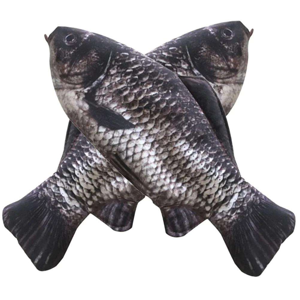 

2 Pcs Crucian Carp Pet Toy Multi-function Pen Bag Children Pencil Case Creative Kids Nylon Fish Shape