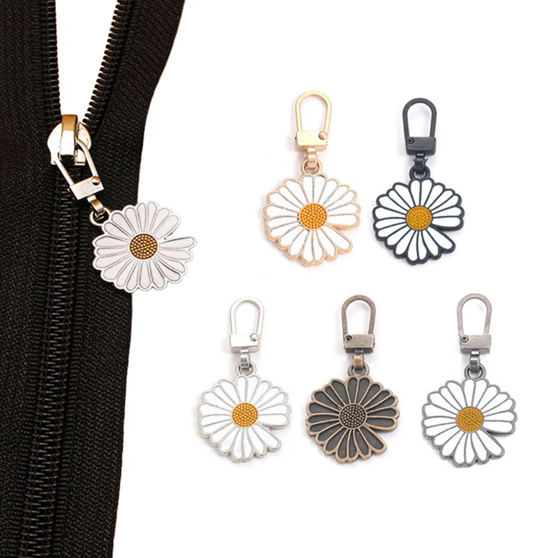 1PC Garment Bag Universal Zipper Puller Slider Head Replacement Detachable Zip Accessories DIY Repair Daisy Heart Star Shape