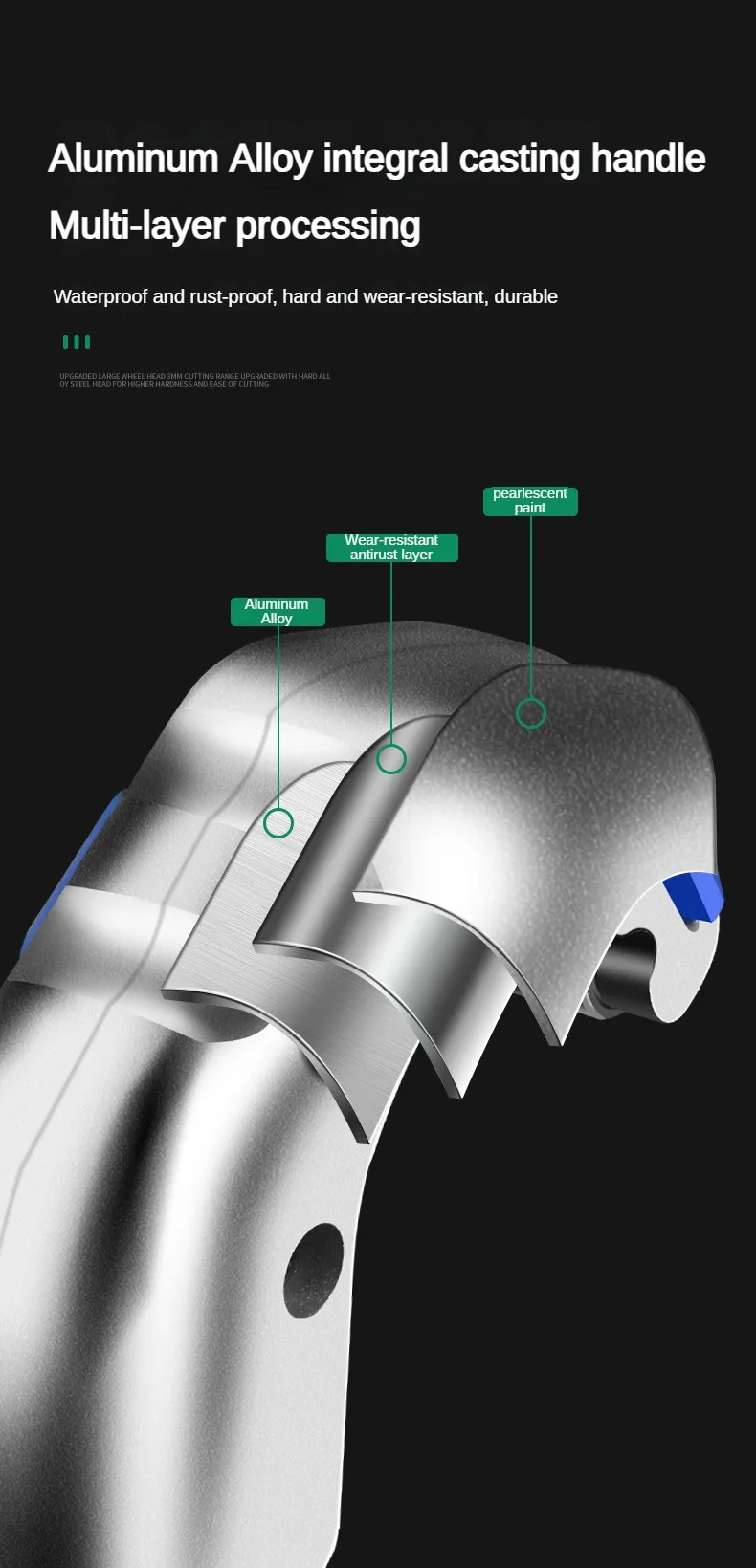 Description Picture 5 of itemIndustrial Grade Bearing Type Pipe Cutter 4-70mm Tube Shear Metal Pipe Cutting Scissors Duct Knife Alloy Steel Blade Hand Tools