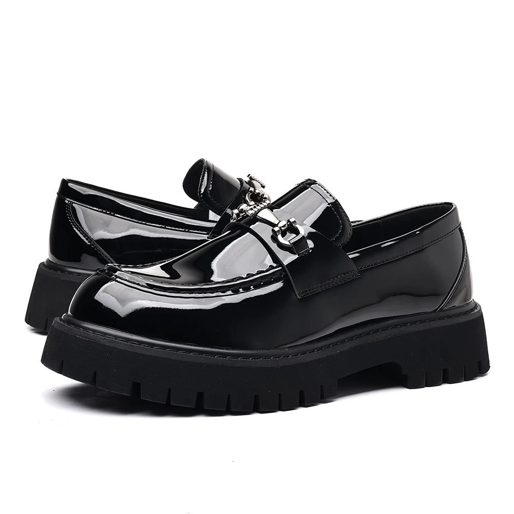 Fashion Casual Men Thick Sole, Penny Loafers Man Slip-On, For Business Dress Shoes - Uniqwear