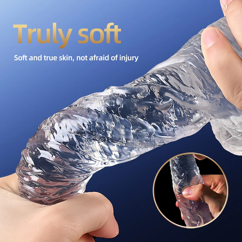Sex Toys Transparent Soft Jelly Dildo Realistic Fake Dick Penis Sucker Butt Plug Sex Toys For Woman Men Vagina Anal Sex Toys sex toys