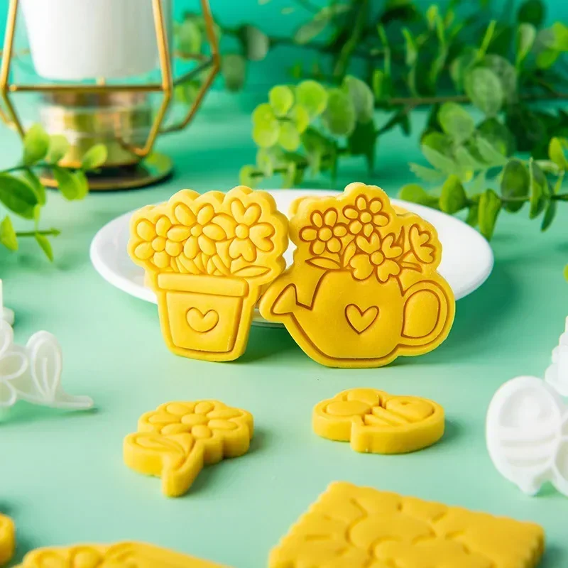 Weather Spring Collection Cookie Mold Bee Flower Rabbit Umbrella Sun Fondant Embosser Cutter Easter Birthday Cake Decoating Tool cookie cutter baking mold cookie mould cookie printing mold fondant cutter baking decorating tools cookie maker press kit