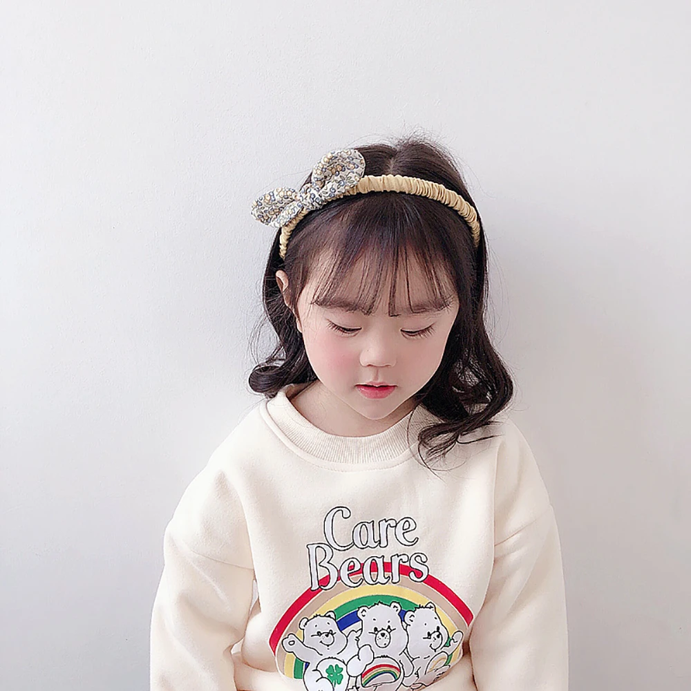 Lovely Girls Kids Rabbit Ears Flowers Printed Hairband Bowknot Headband Hair Accessories Hair Hoops