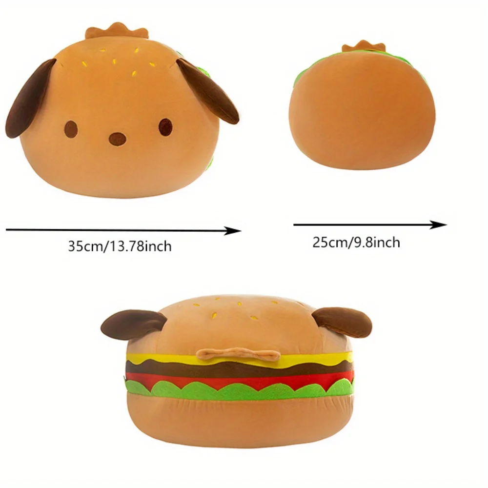 Hanburger Dog Plush Toy Soft Stuffed Animal Toy Fast Food Theme Gift