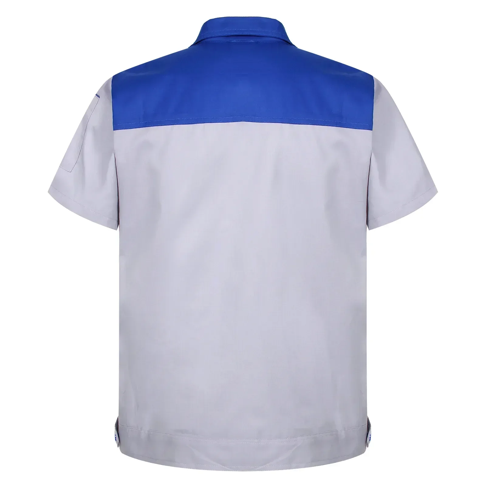 

Overalls Shirts Two-pocket With Man T-shirts Men Short Women Motor Top Workshop Work Mechanic Uniform Coat Sleeve