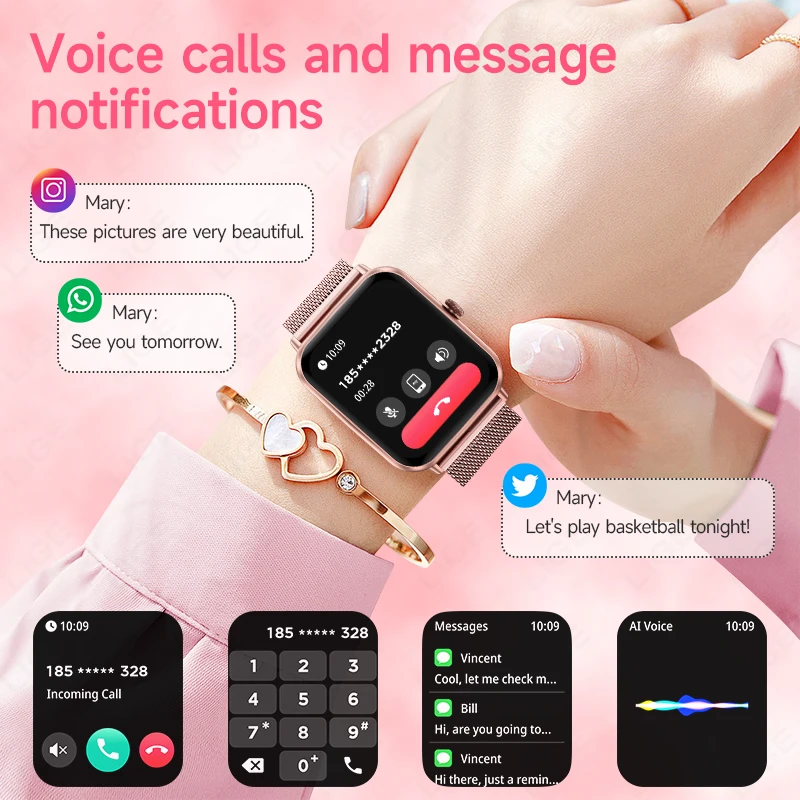 LIGE For Android IOS Smart Watch Women Bluetooth Call Sport Fitness Tracker Watches Health Monitor Fashion Men Smartwatch Ladies