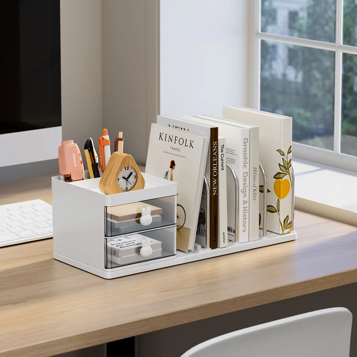 Versatile Desktop Book Organizer and File Holder