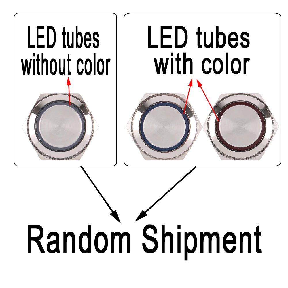 2-Pack 22mm Momentary Push Button Switches - 12V-24V Waterproof With Blue LED Ring