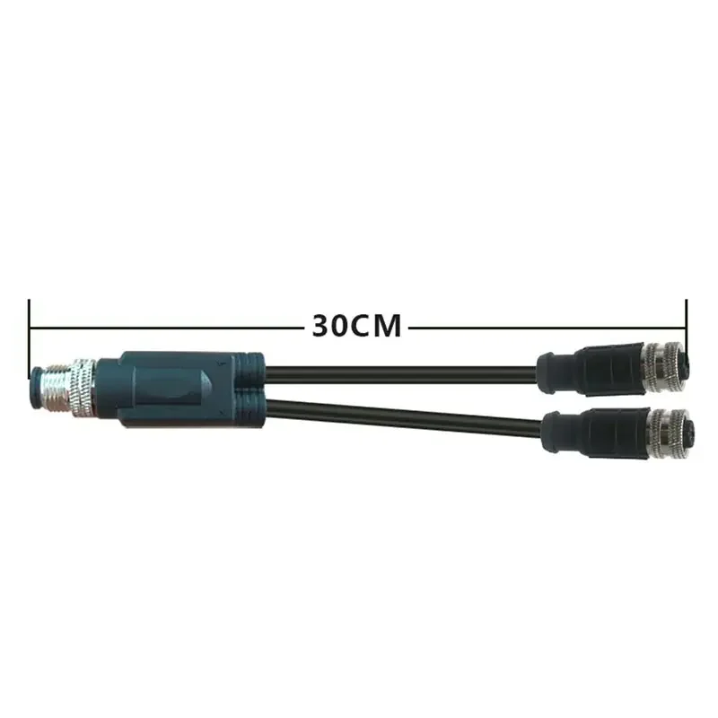 Industrial Grade M12 Y-Type Waterproof Wire Splitter Connector – 250V 22AWG Shielded Cable