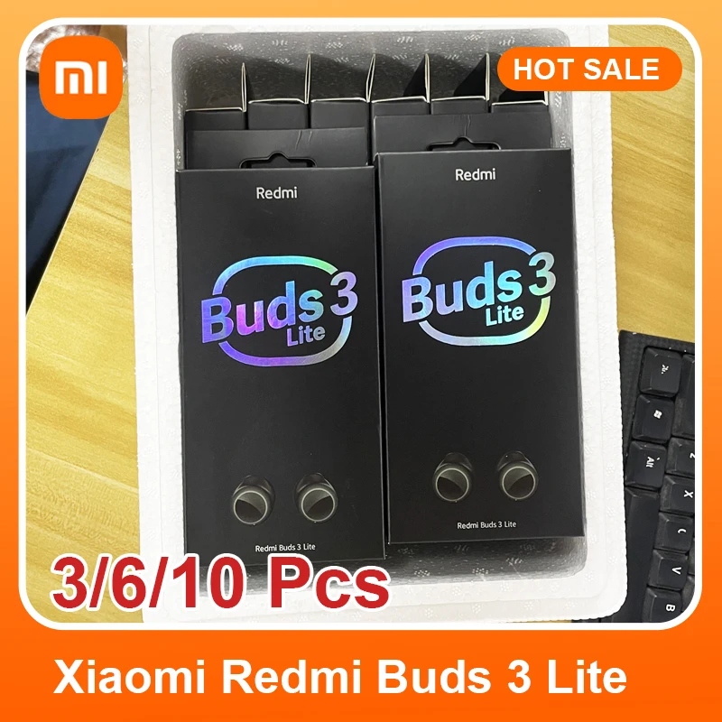 

3/6/10 Pcs Global Edition Xiaomi Redmi Buds 3 Lite TWS Bluetooth Earphones Sport Headset Ture Wireless Headphones Earbuds