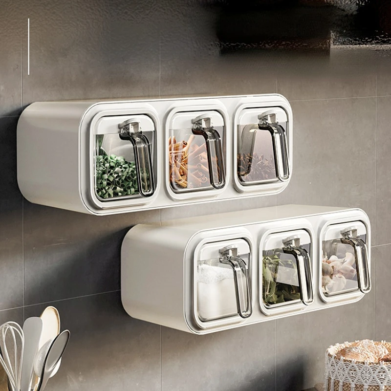 

Seasoning Box Household Kitchen Storage Salt Aginomoto Bottle Salt Jar Seasoning Combination Set
