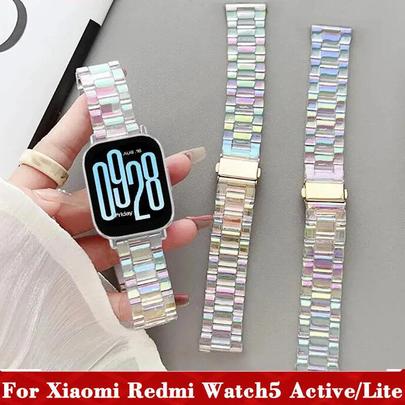 Colorful Transparent Resin Watchband - Fashionable Bracelet Strap (22mm)