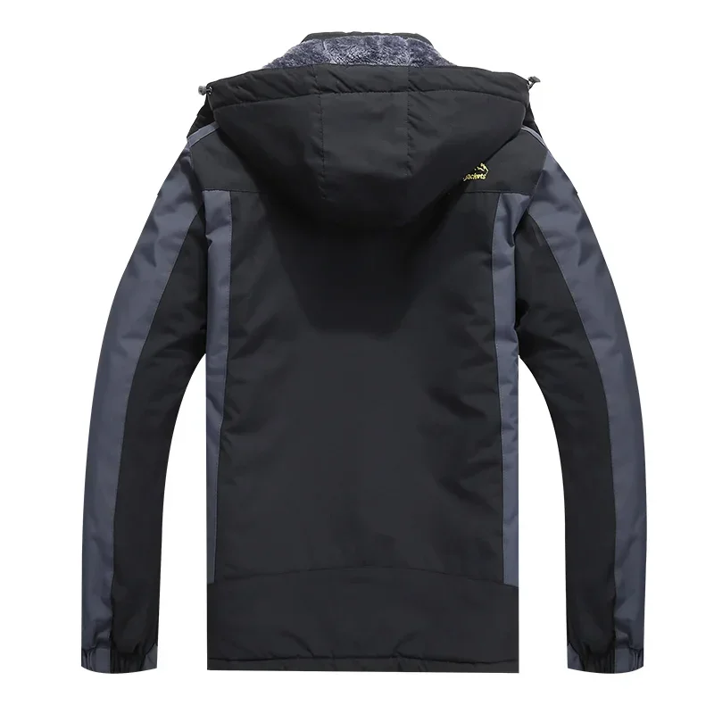 -30 Degree Winter Thick Warm Fleece Jackets Men Windproof Waterproof Retro Hooded Coats Mens Outwear Parka Plus Size 8XL 9XL