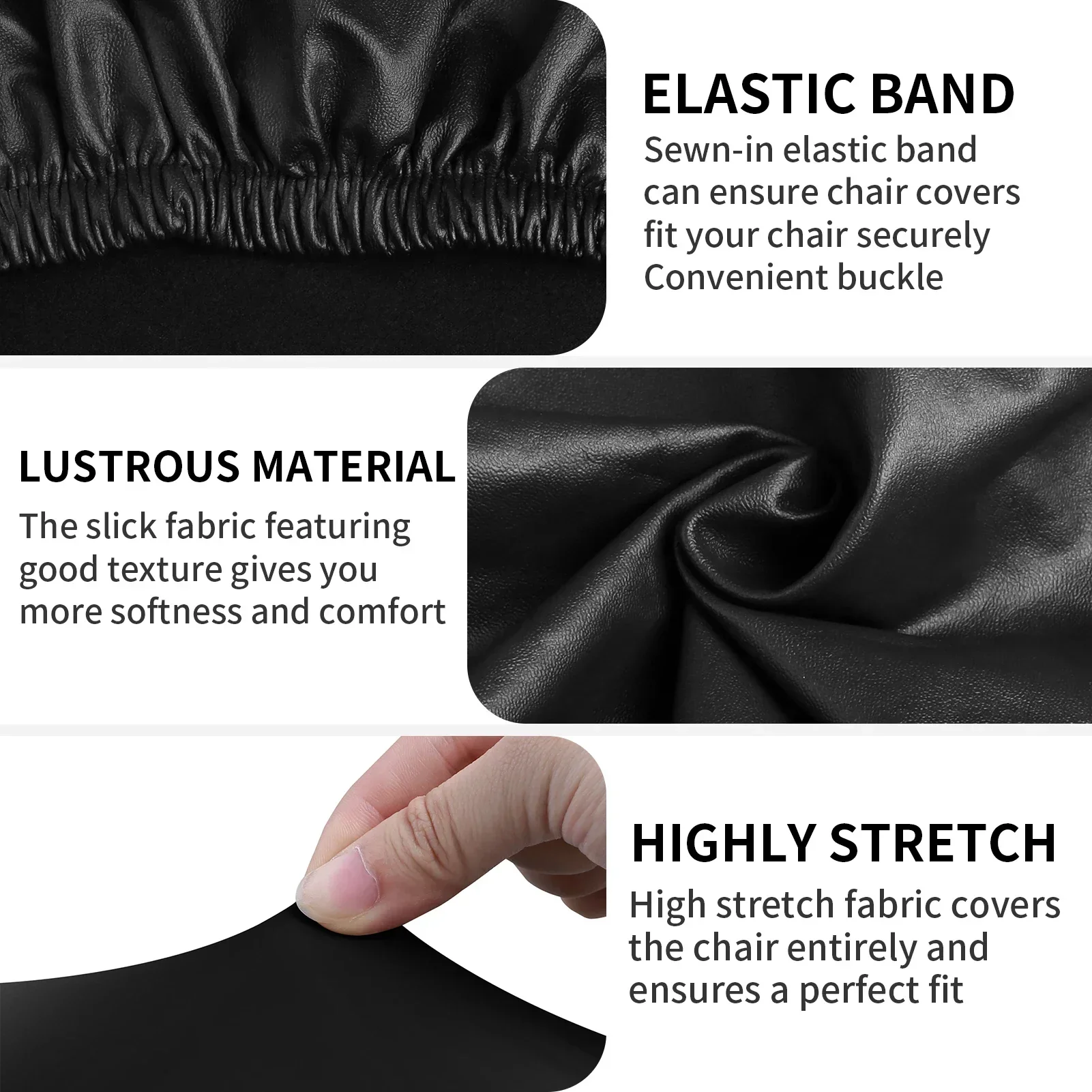 Set of 4 Chair Seat Covers PU Leather Waterproof Cushion Cover For Dining Room Slipcover Kitchen Oilproof Chair Protctor 5
